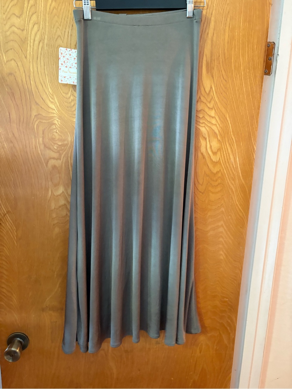 Free People Olive-Taupe Wrap Maxi Skirt XS - Picture 8 of 8